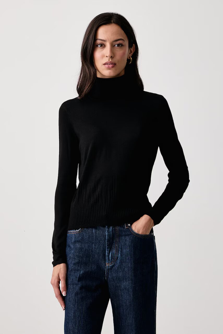 Twinset pulover cu guler înalt pentru femei cu amestec de lână