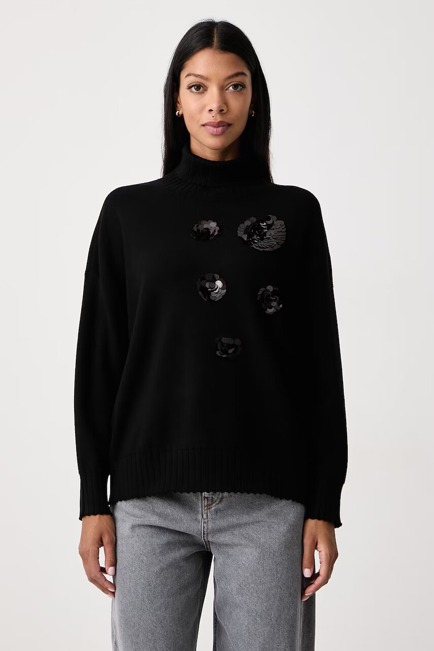 Twinset pulover cu guler înalt pentru femei cu vâscoză
