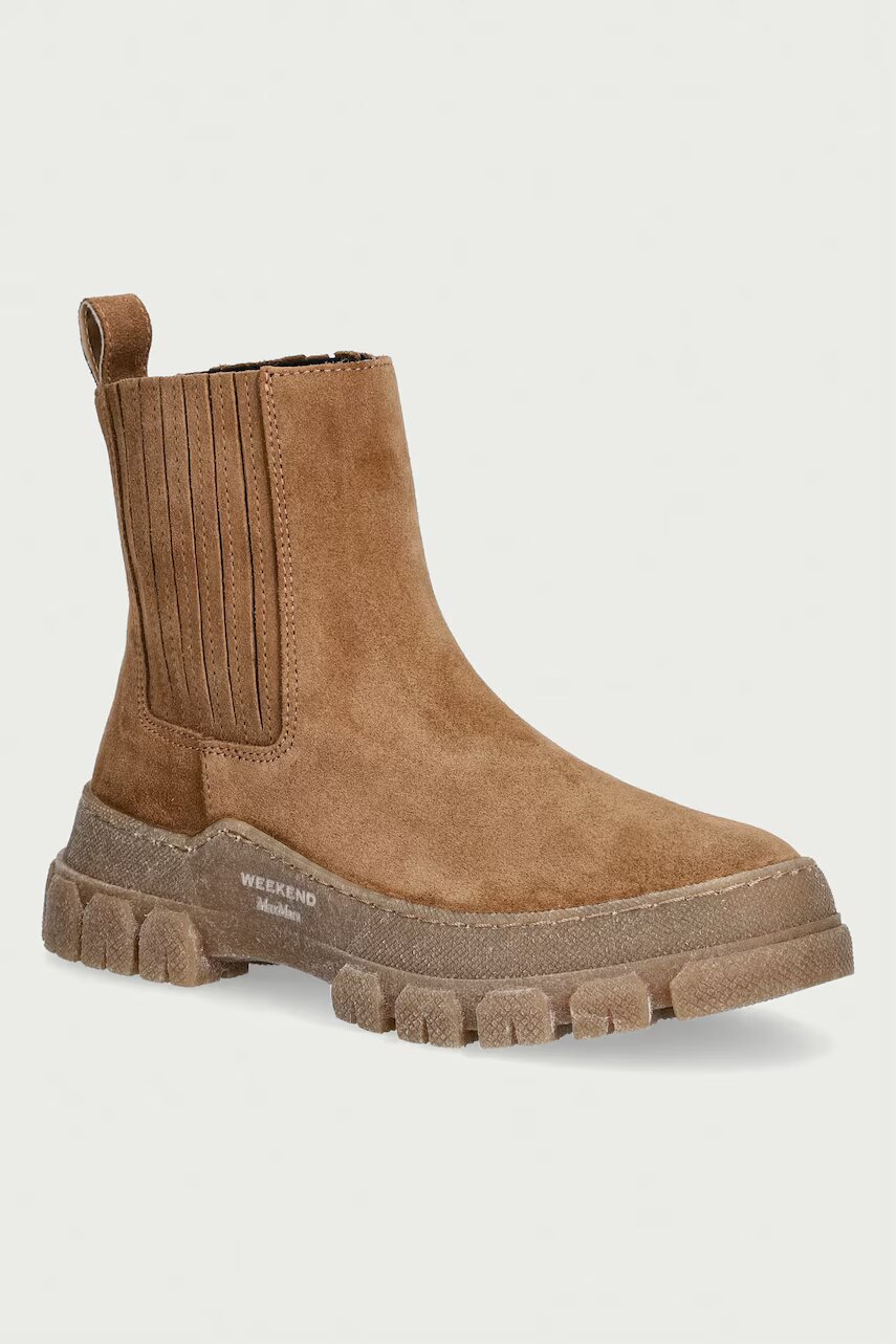 Weekend MaxMara ghete scurte pentru femei din piele întoarsă