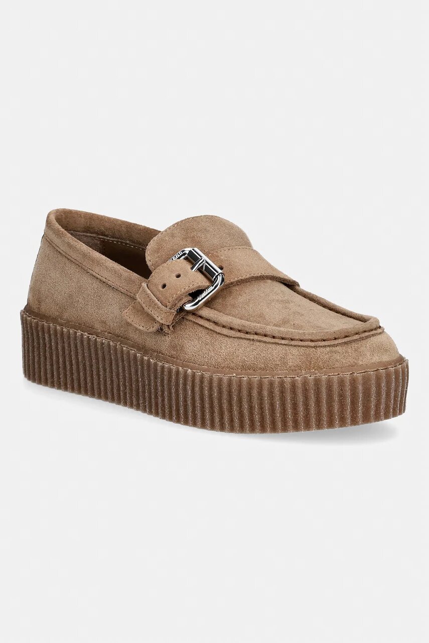 Weekend MaxMara loafers slip-on pentru femei din piele întoarsă