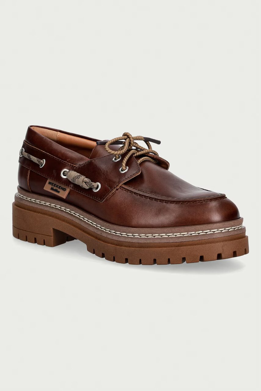 Weekend MaxMara mocasini pentru femei din piele