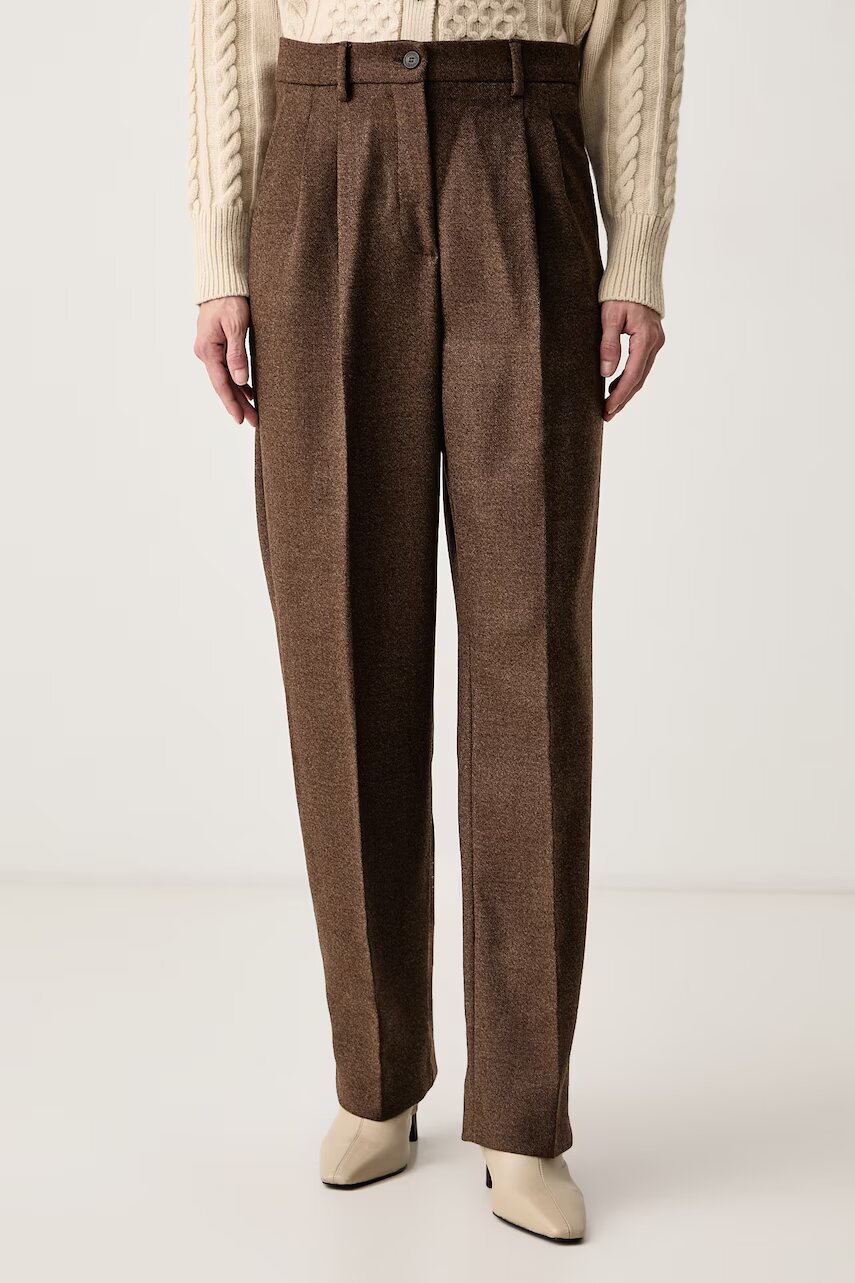 Weekend MaxMara pantaloni pentru femei din lână WKISTADIO