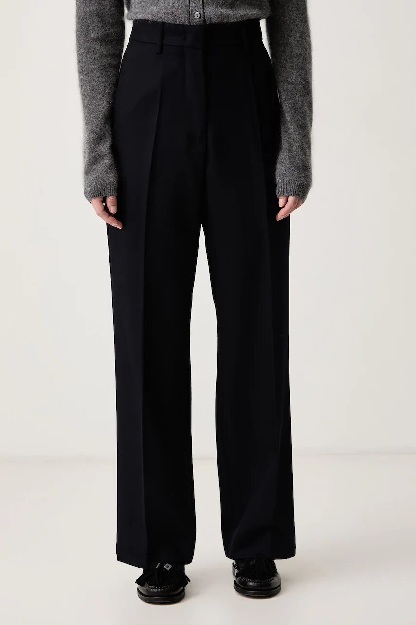 Weekend MaxMara pantaloni straight pentru femei din lână WKSFENICE