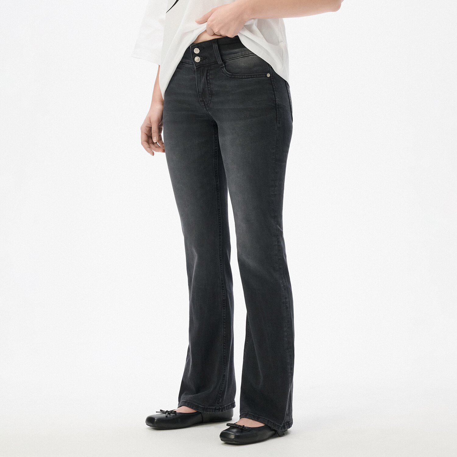 Cropp Blugi bootcut - negru