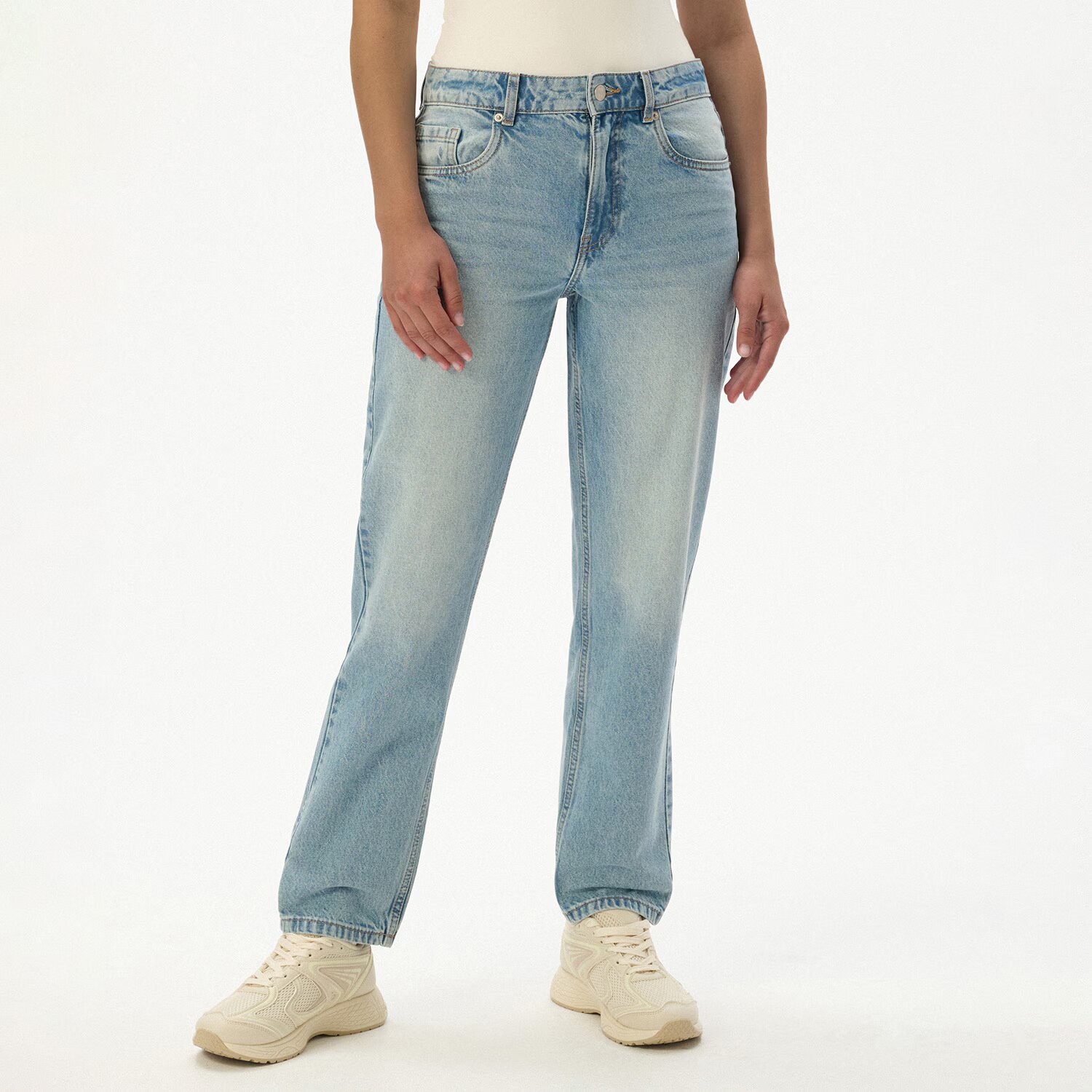 Cropp Blugi cu efect de prespălare TALL - albastru