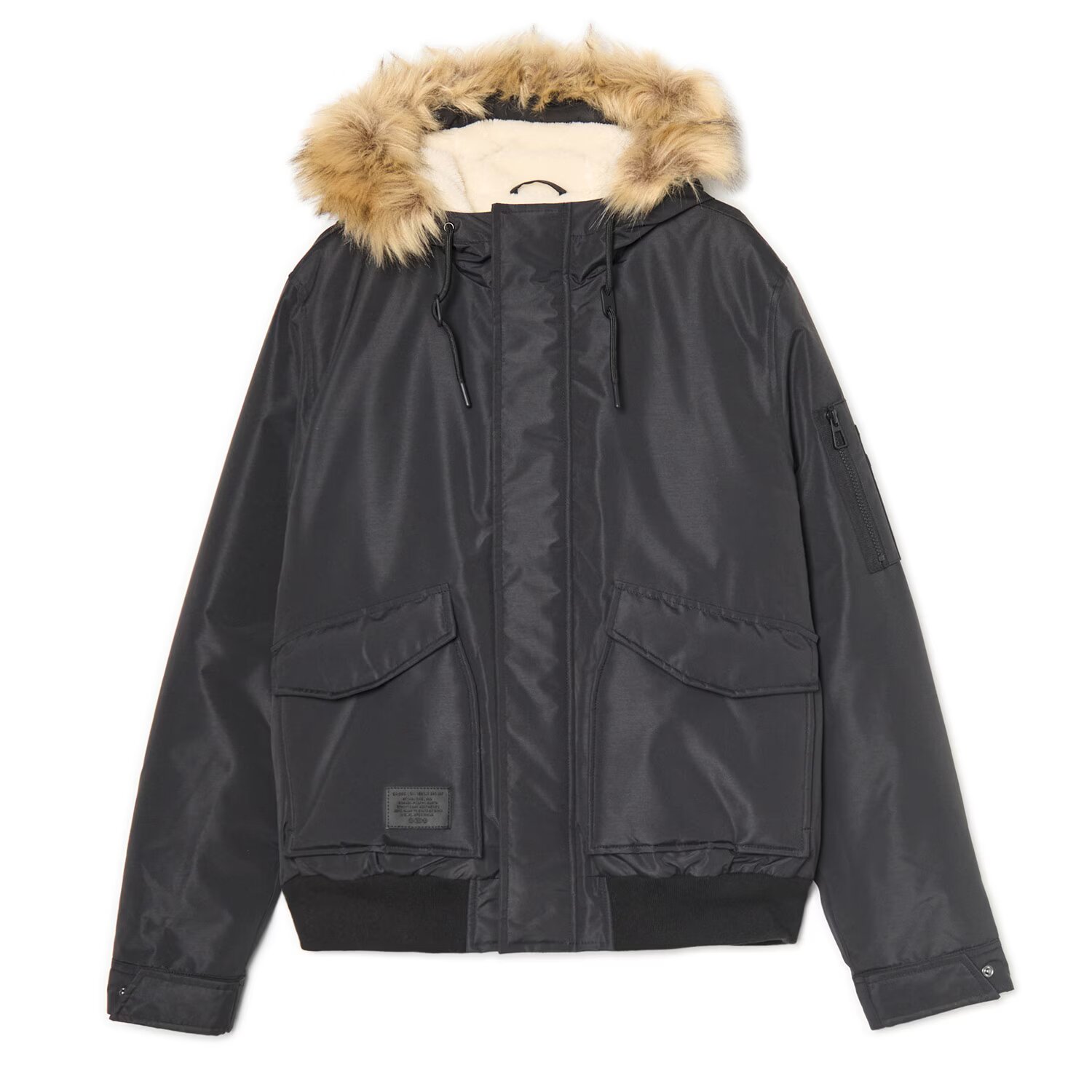 Cropp Geacă bomber cu glugă - negru