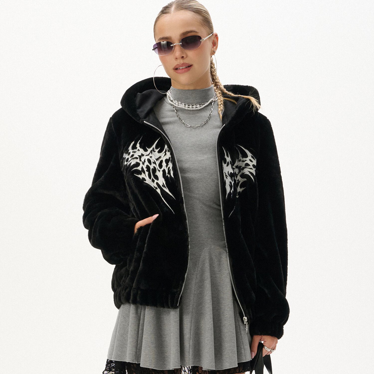 Cropp Geacă sherpa - negru