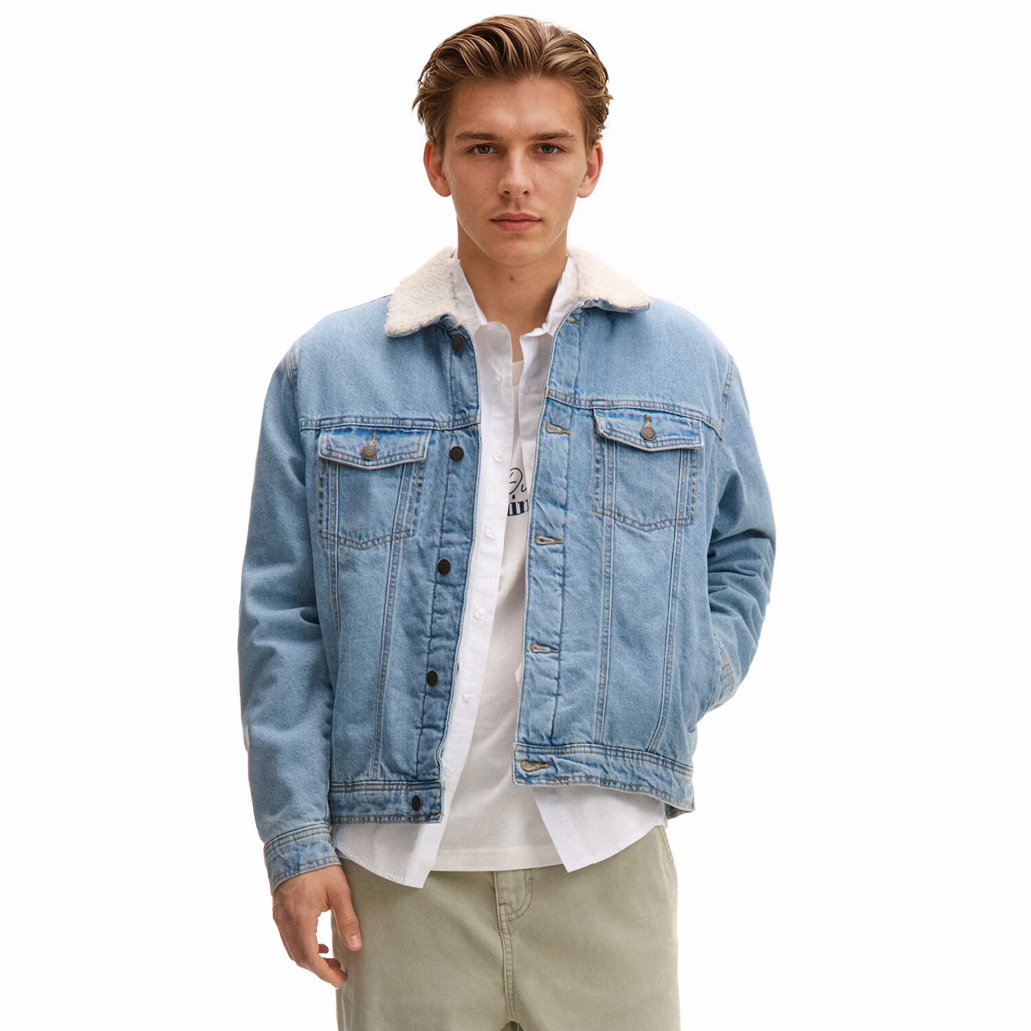Cropp Jachetă de denim cu căptușeală - albastru