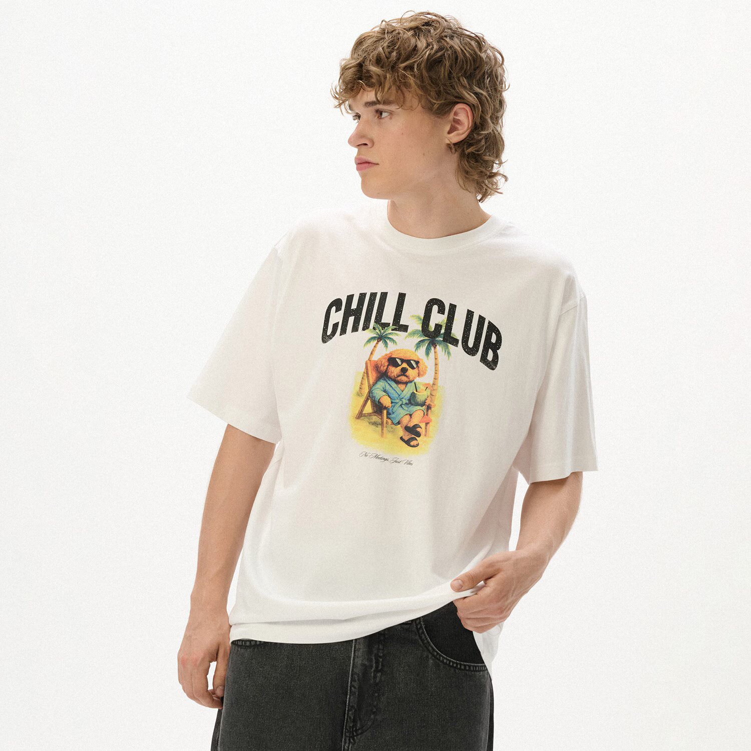 Cropp MEN`S T-SHIRT - alb