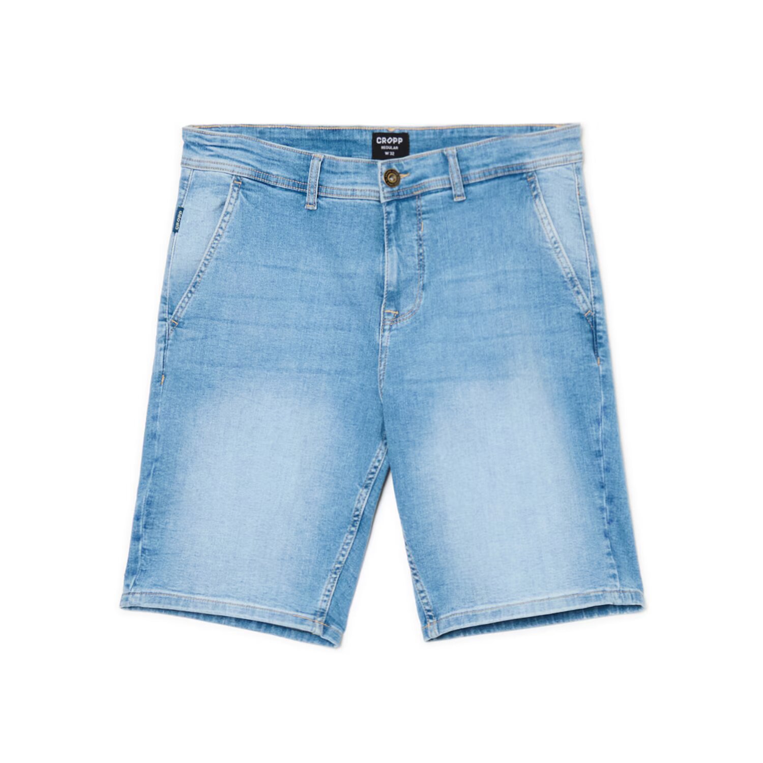 Cropp Pantaloni scurți de blugi cu efect prespălat - albastru