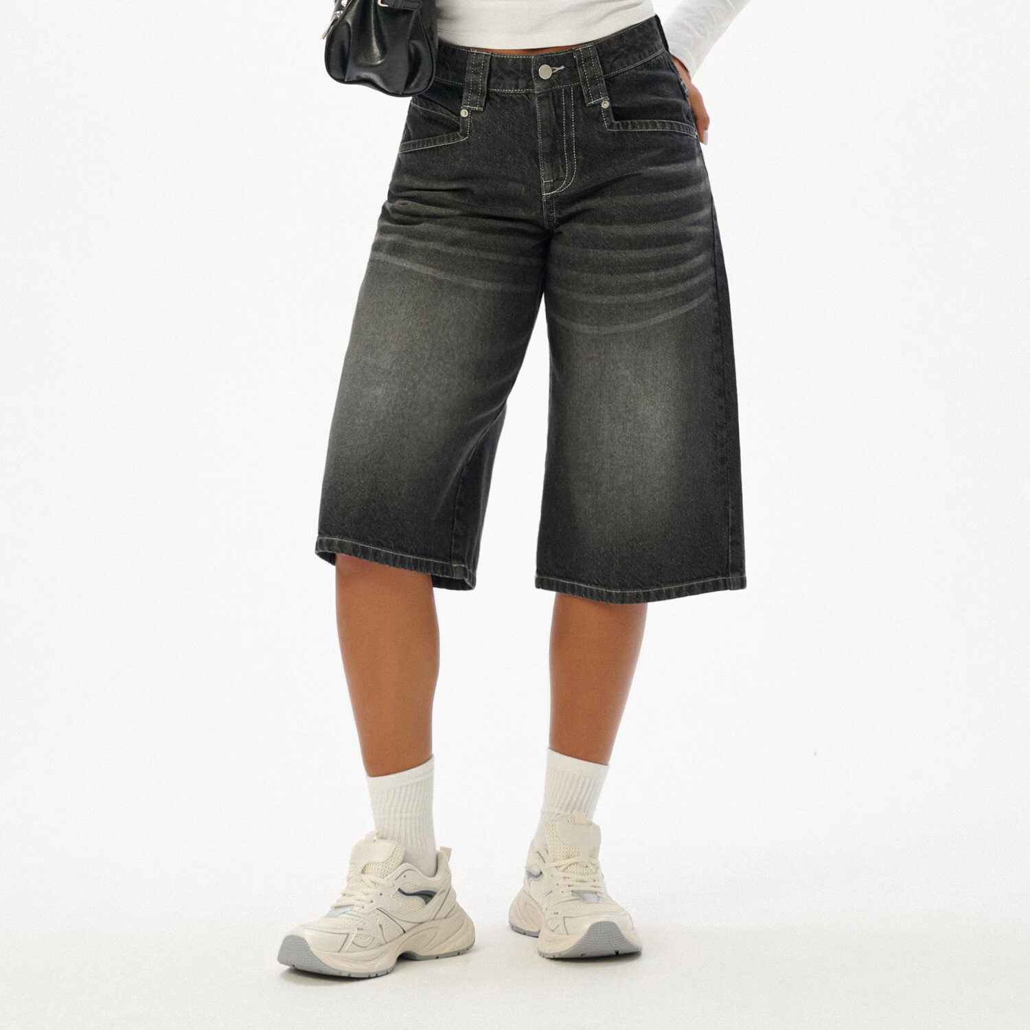 Cropp Pantaloni scurți de blugi - negru