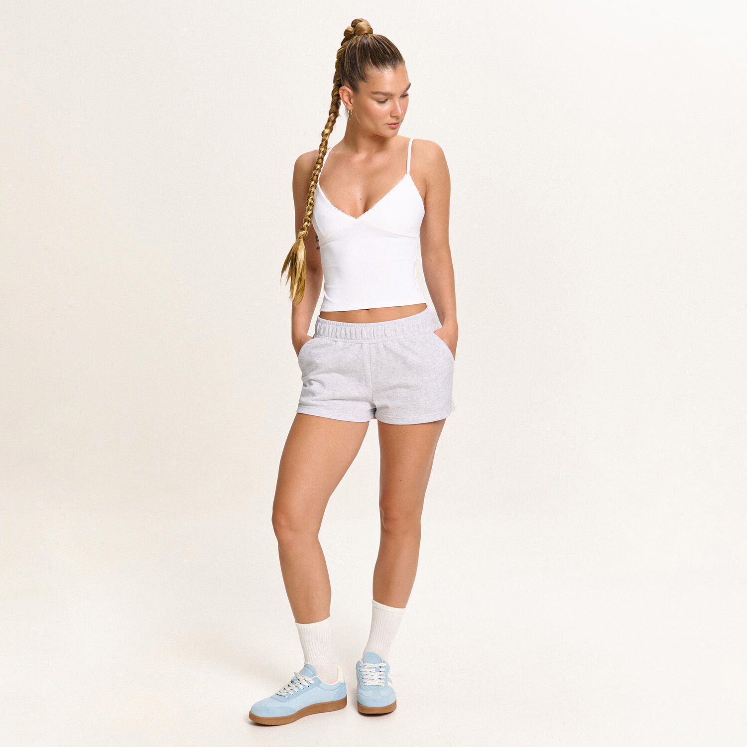 Cropp Pantaloni scurți sportivi - gri deschis