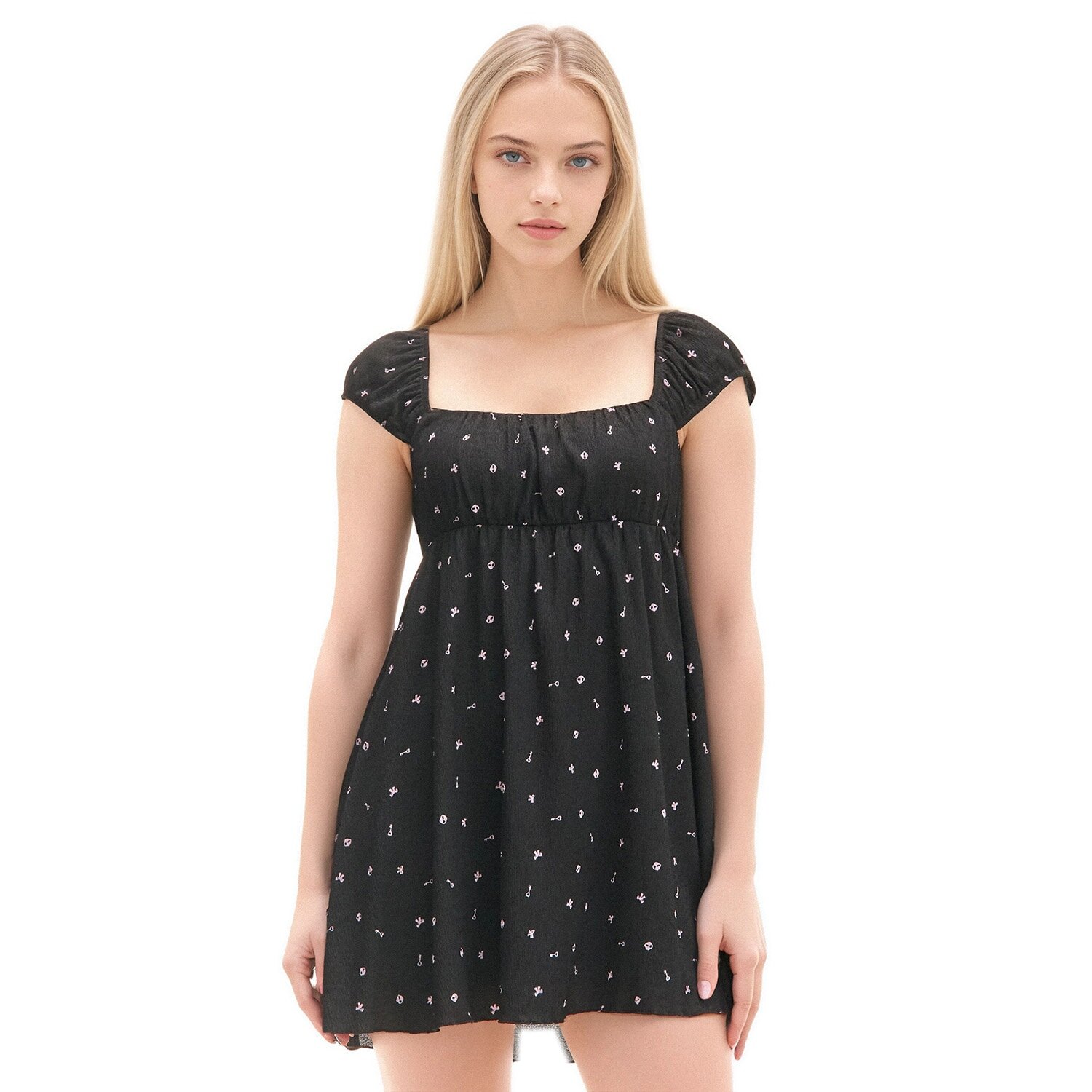 Cropp Rochie cu imprimeu - negru