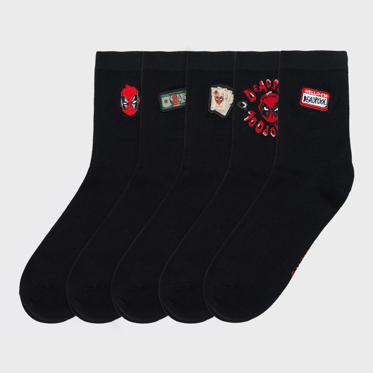 Cropp Set 5 perechi de ciorapi Deadpool - negru