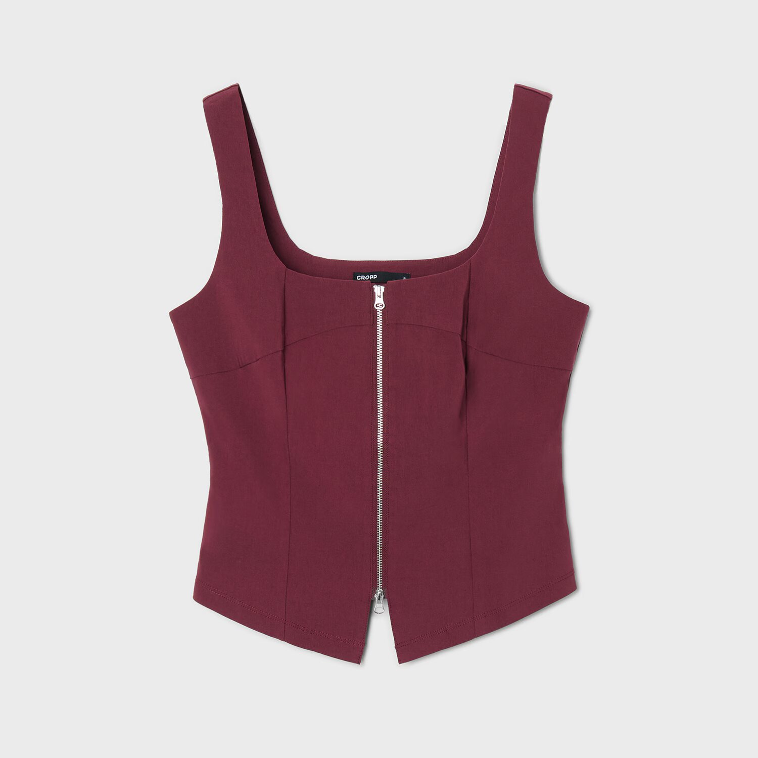 Cropp Top cu fermoar - maro