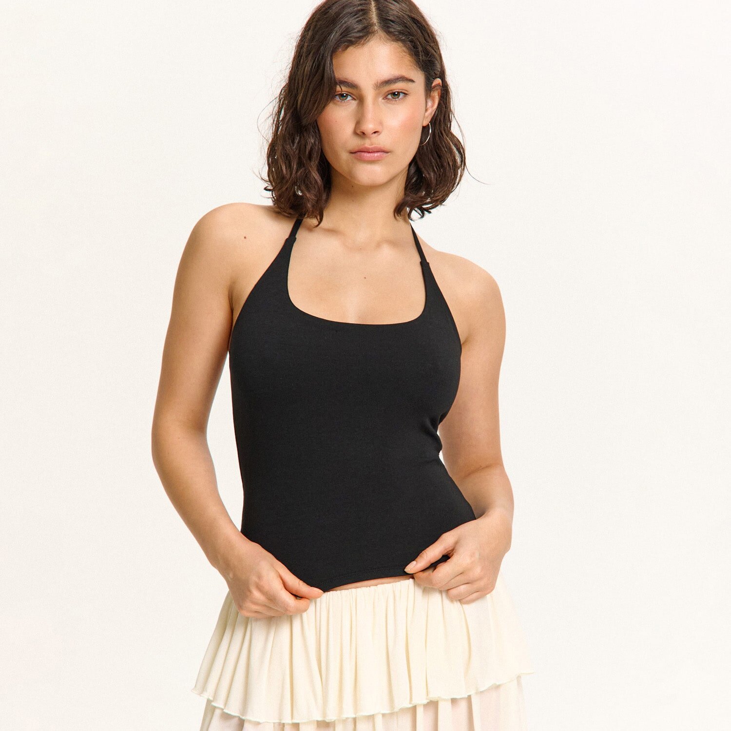 Cropp Top legat - negru