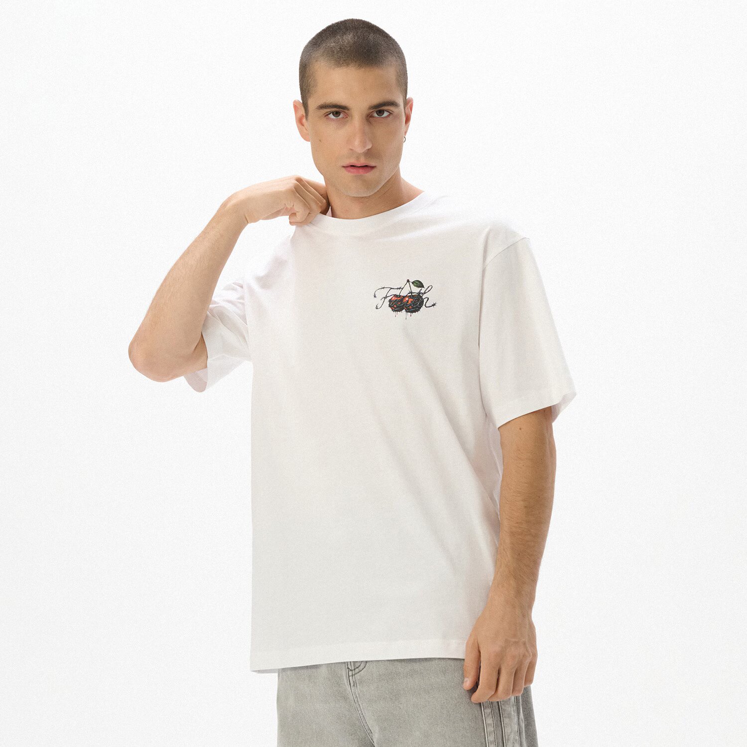 Cropp Tricou albă cu imprimeu - alb
