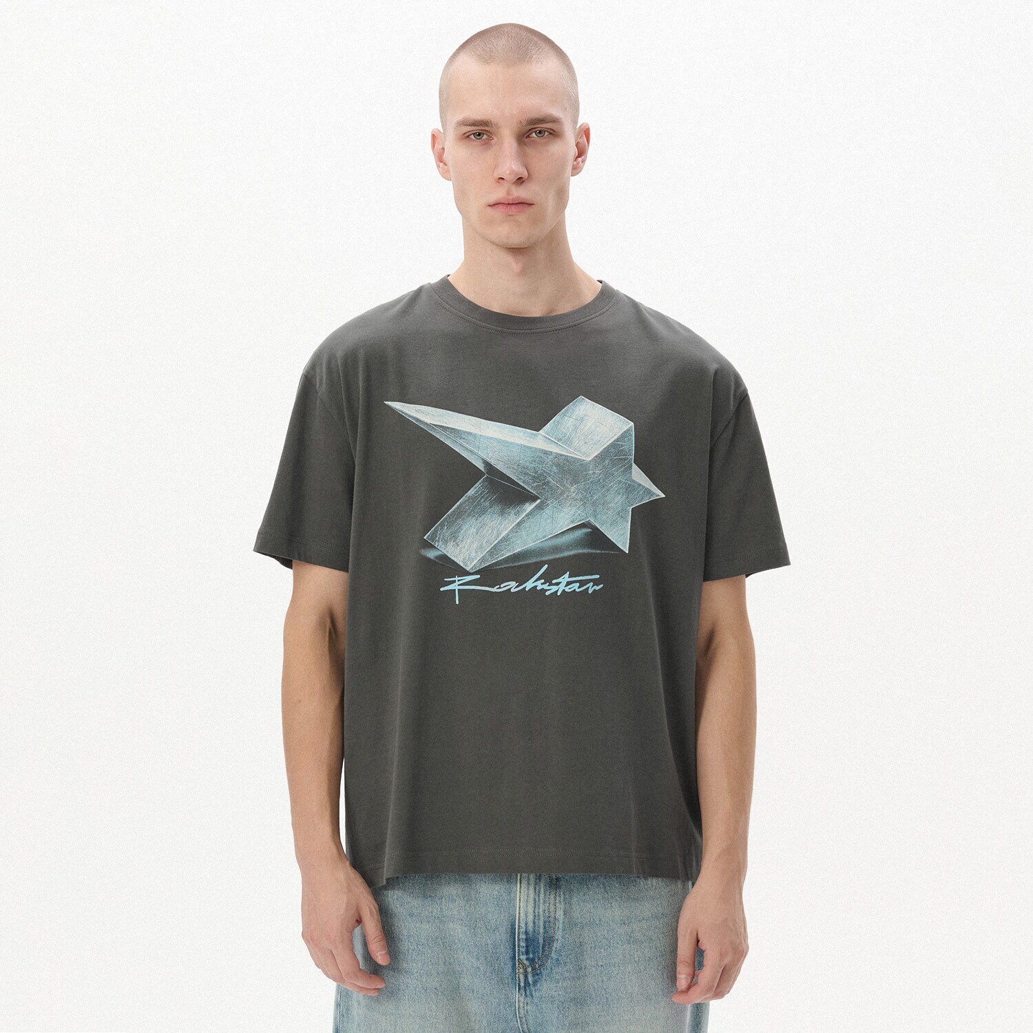 Cropp Tricou cu imprimeu - gri-închis