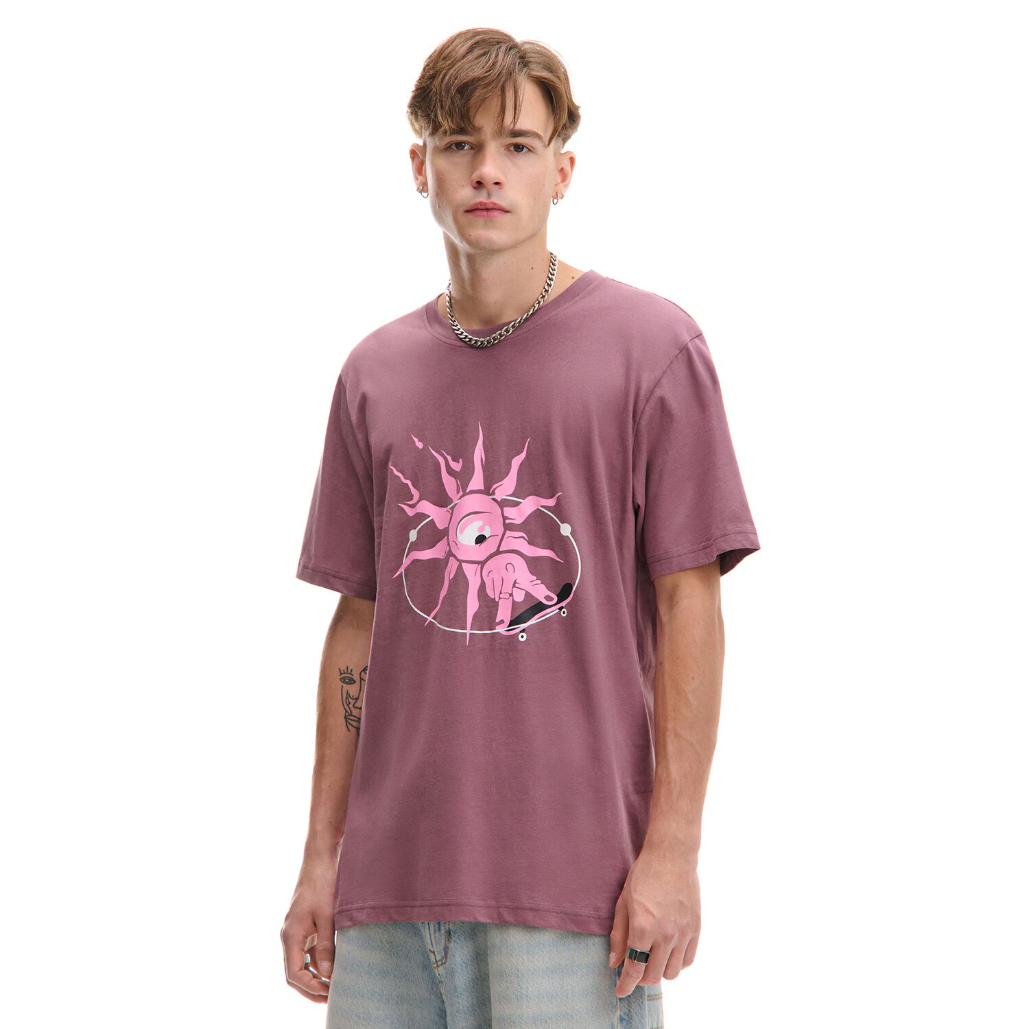 Cropp Tricou cu imprimeu - mov