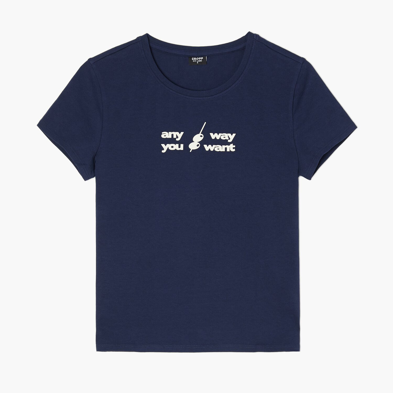 Cropp Tricou cu inscripție - bleumarin