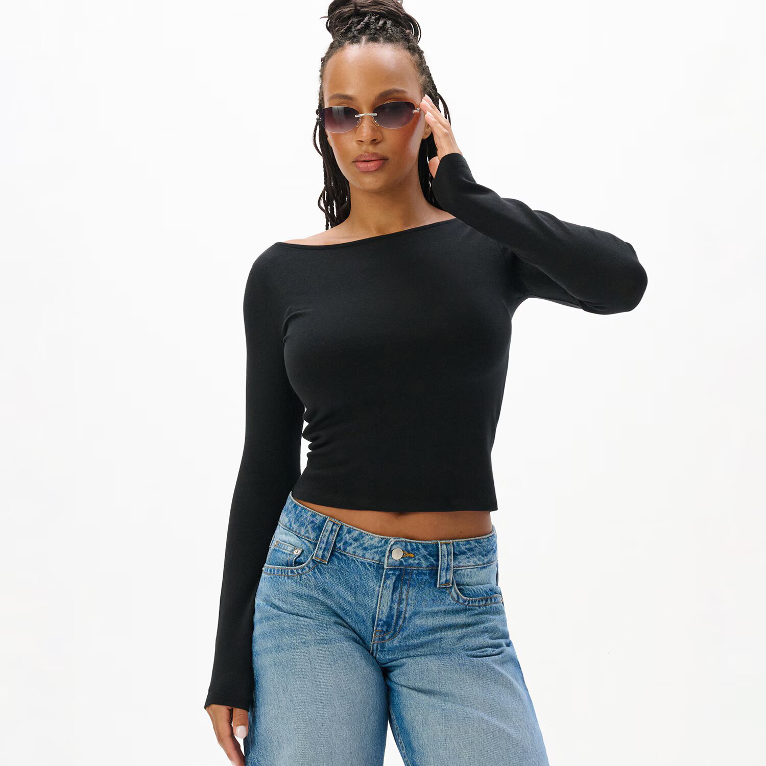Cropp Tricou cu mânecă lungă - negru