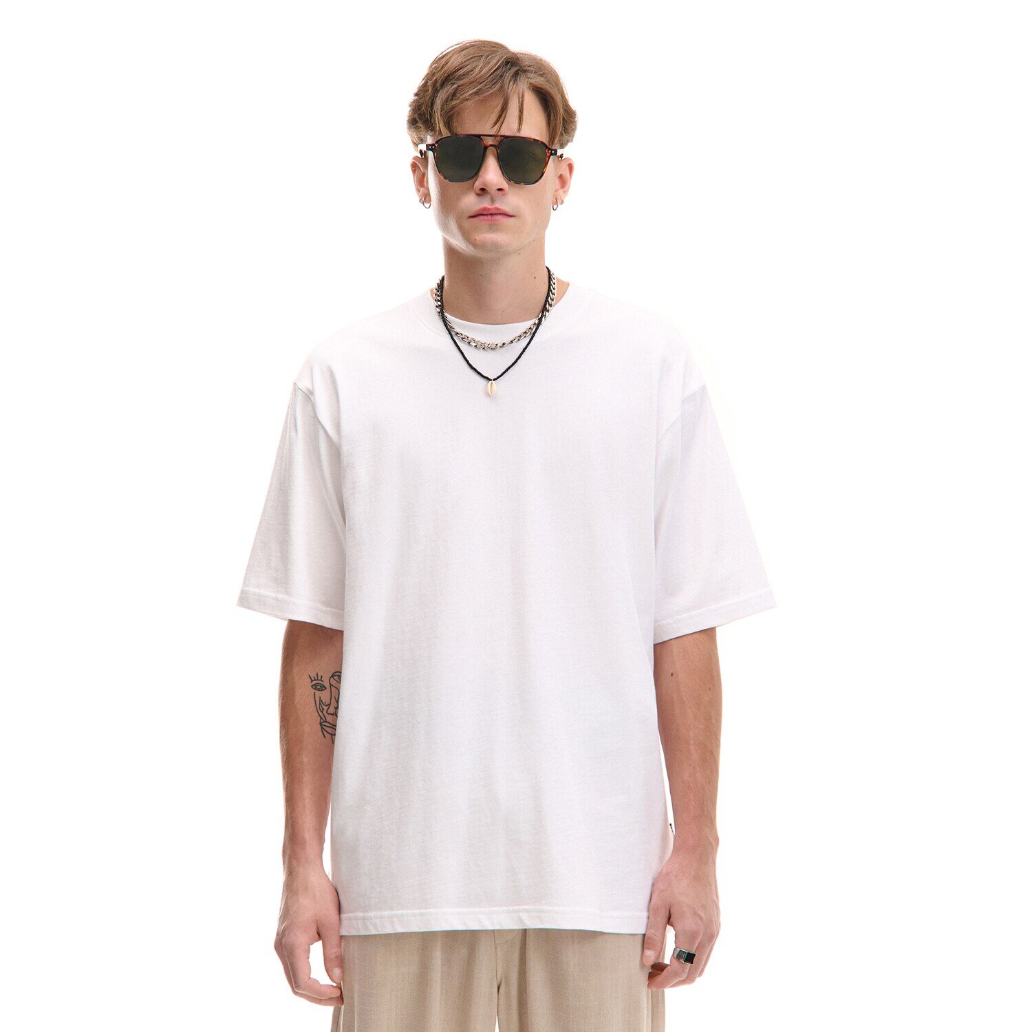 Cropp Tricou monocromatic - alb
