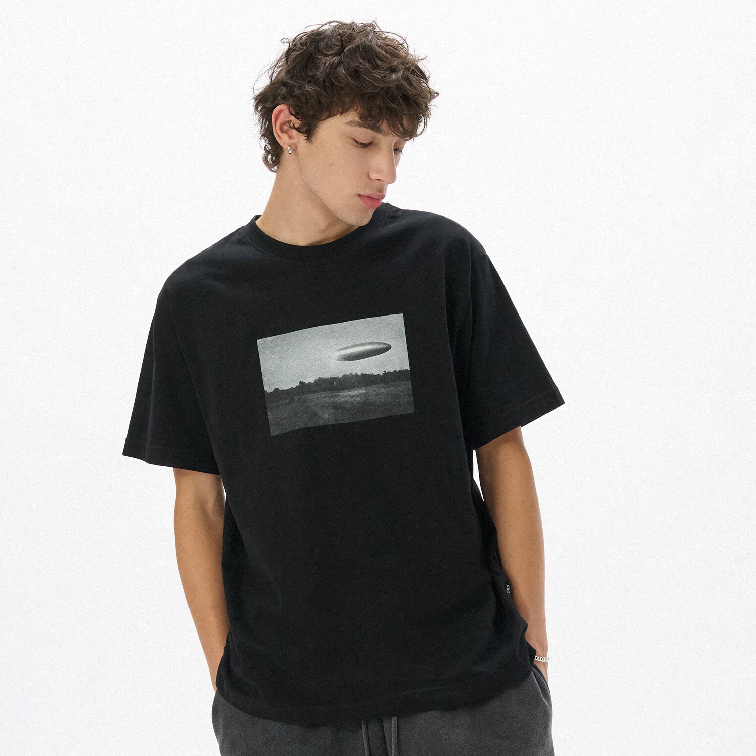 Cropp Tricou negru cu imprimeu - negru