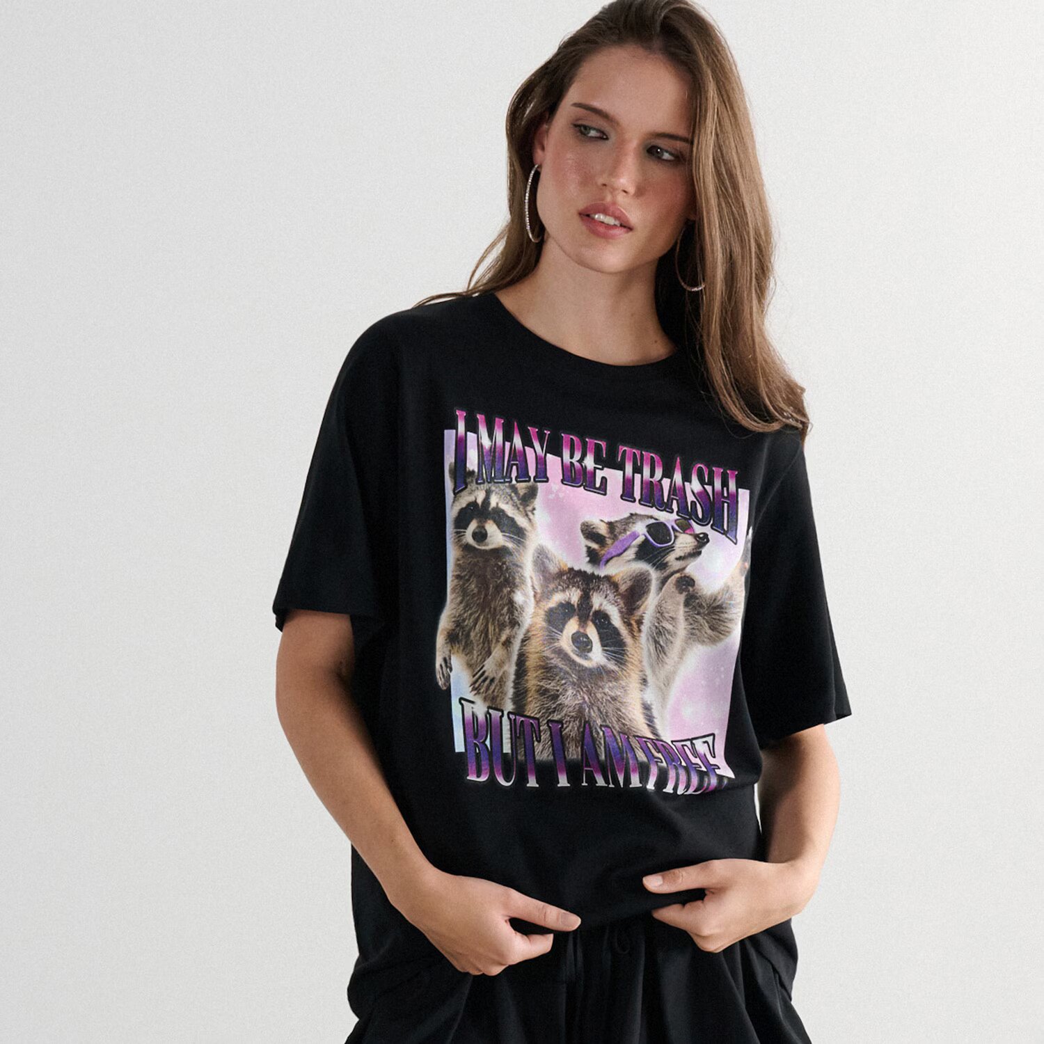 Cropp Tricou negru cu imprimeu - negru
