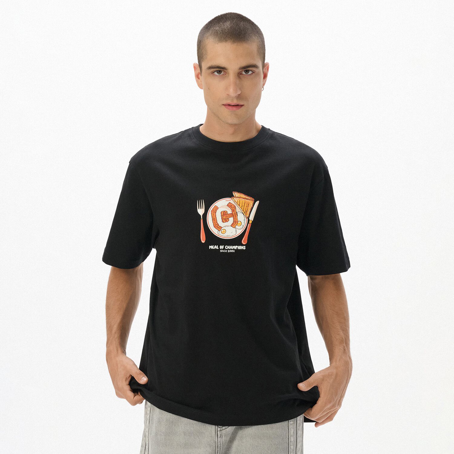 Cropp Tricou negru cu imprimeu - negru