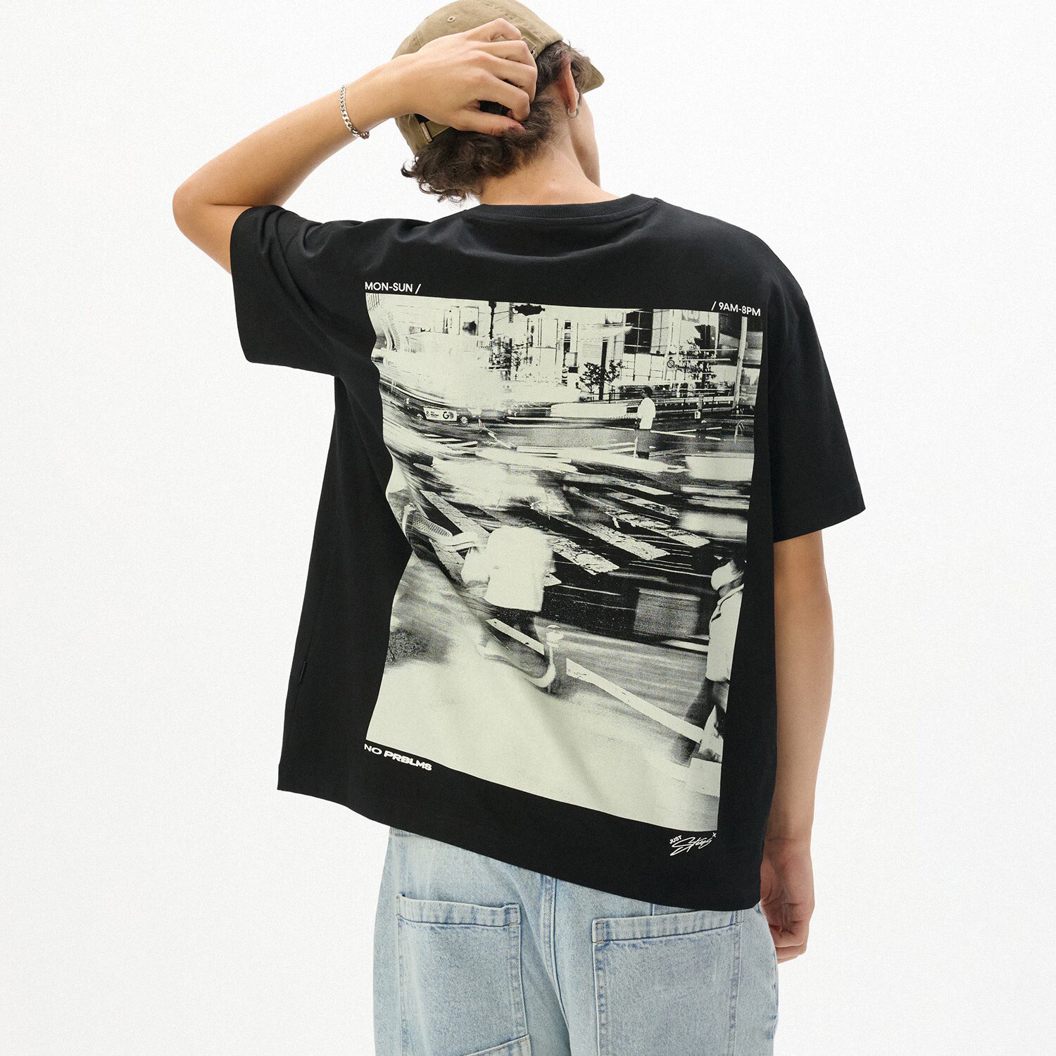 Cropp Tricou negru cu imprimeu - negru