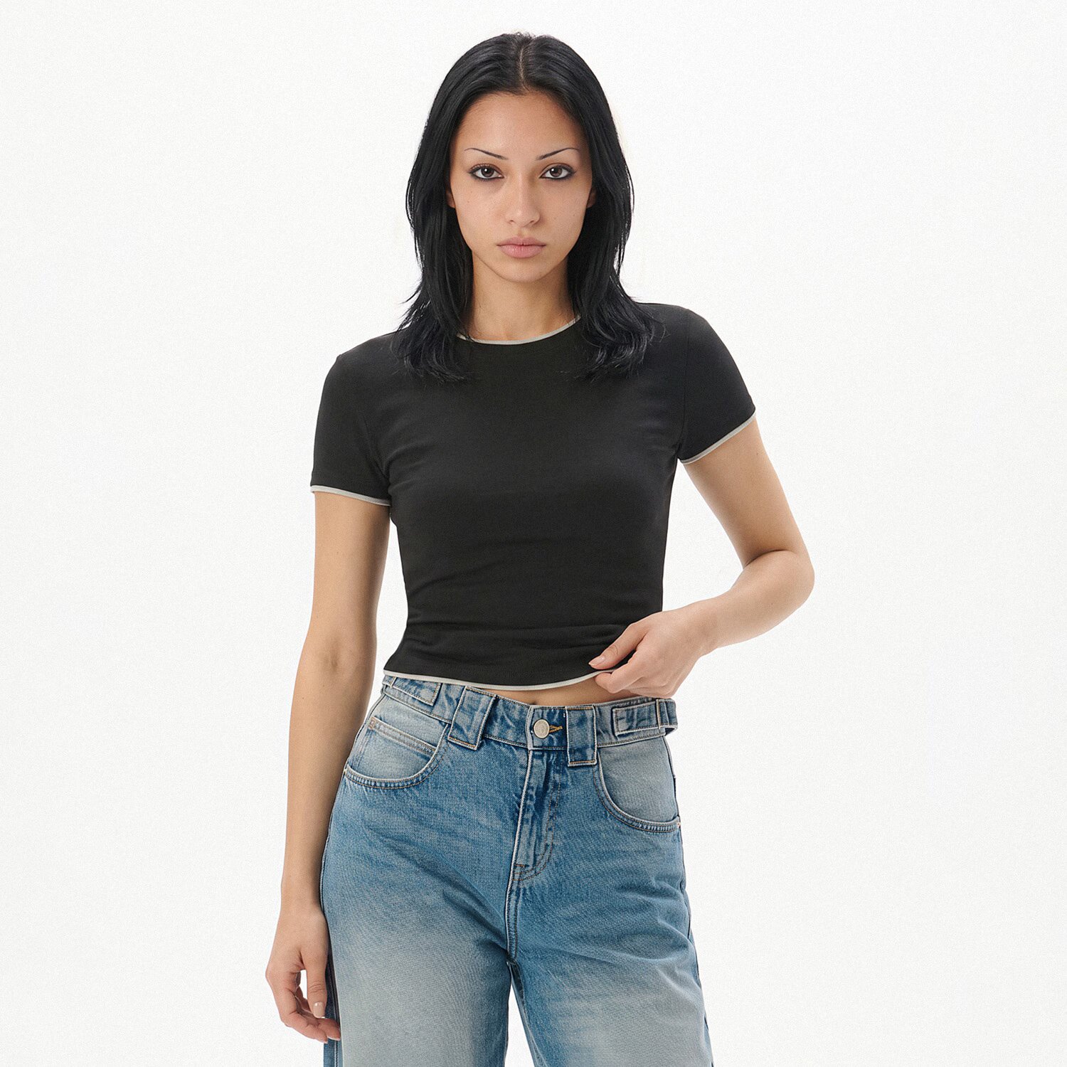 Cropp Tricou negru - negru