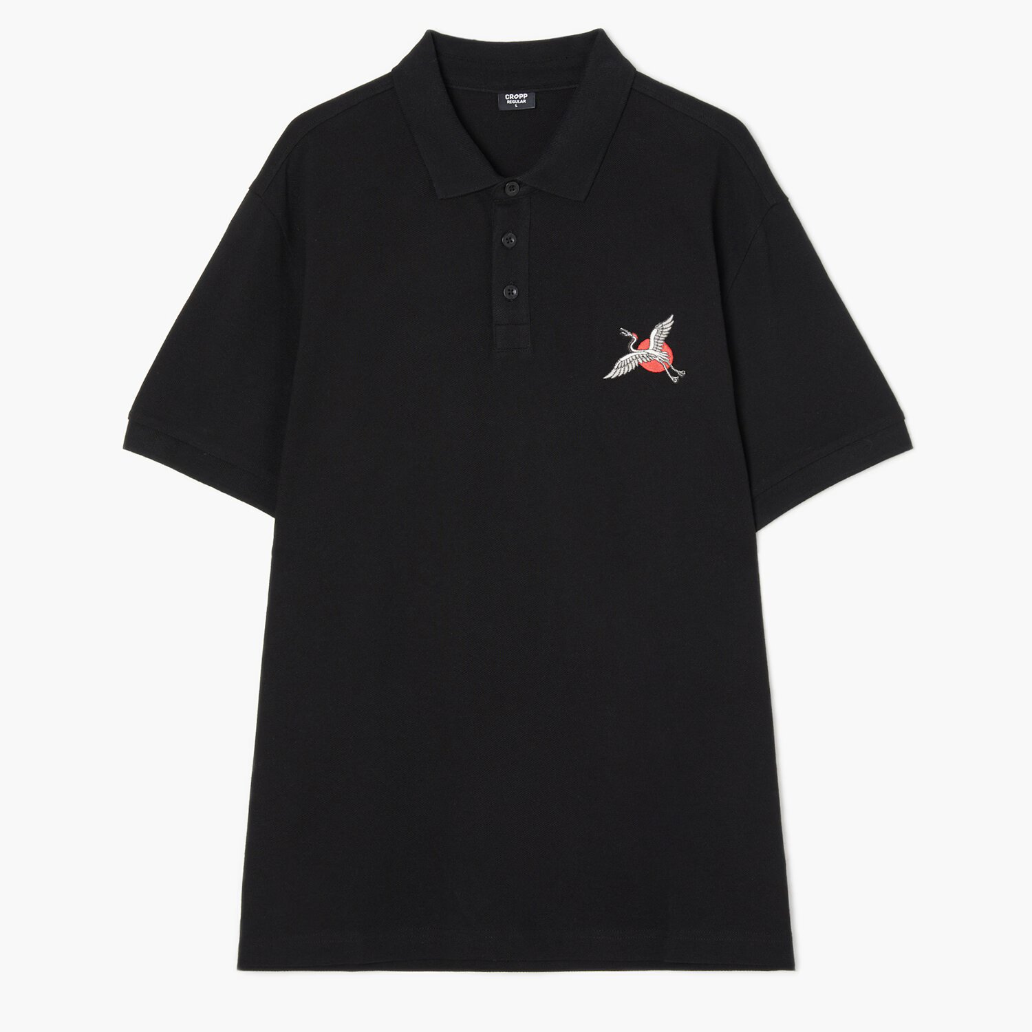 Cropp Tricou polo cu detaliu brodat - negru
