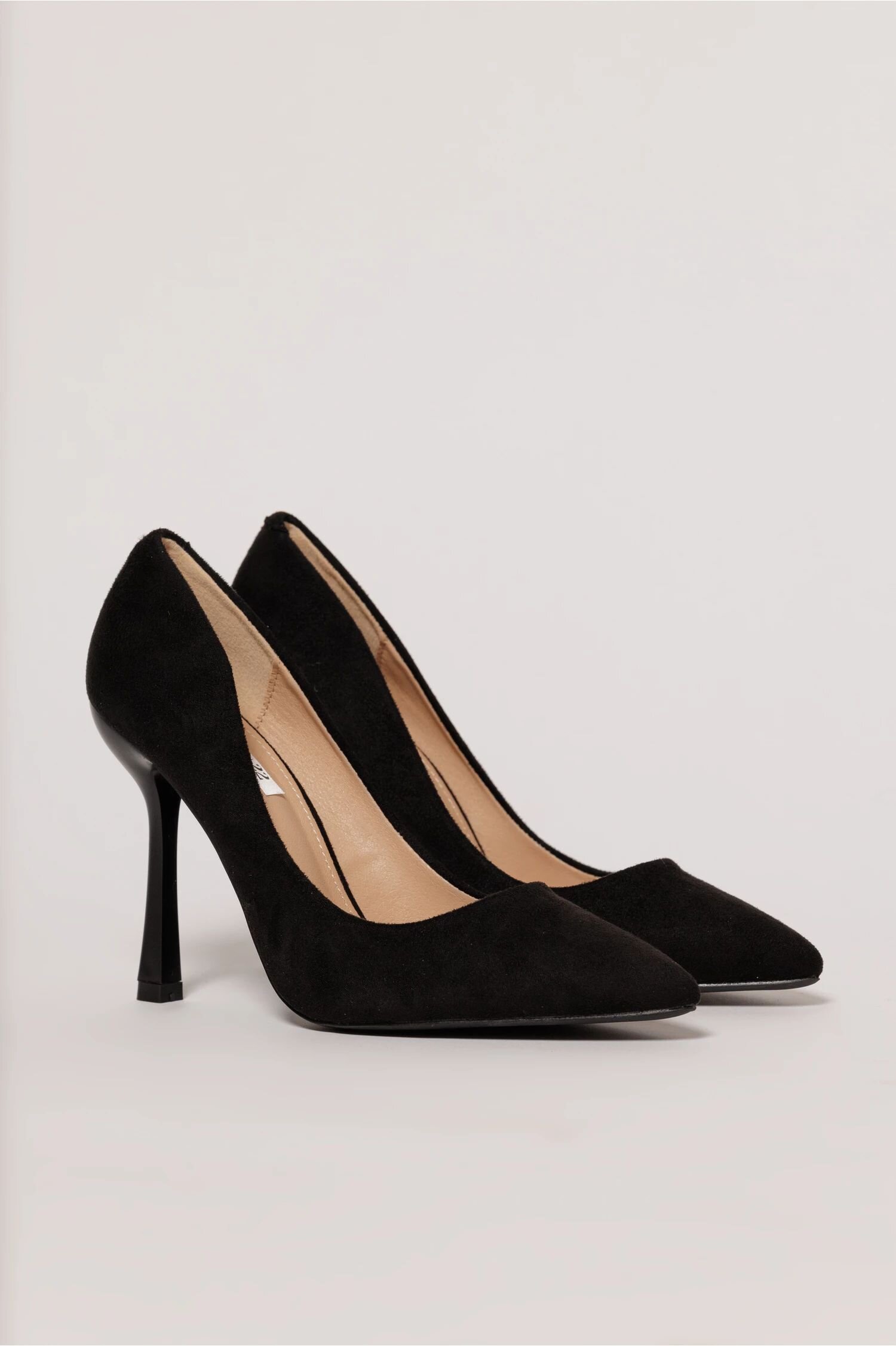  Pantofi eleganti negrii din piele intoarsa ecologica