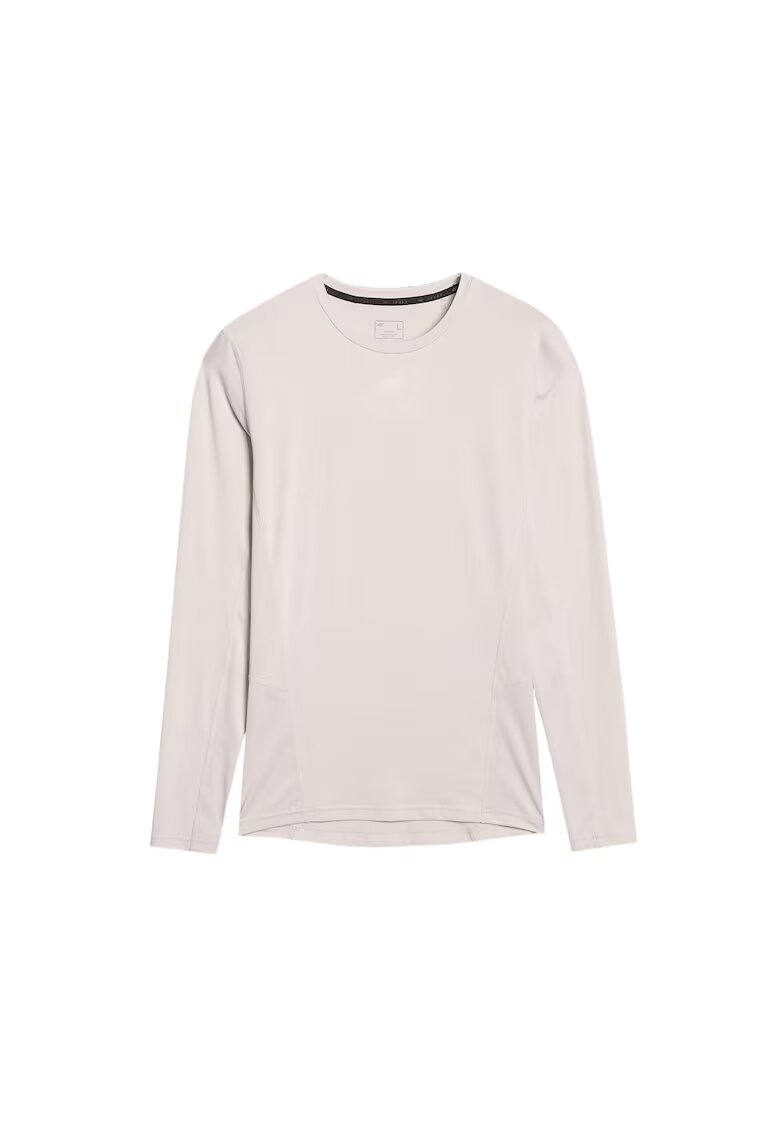 4F Bluza antrenament barbati slim fit - uscare rapida - bej - material sintetic