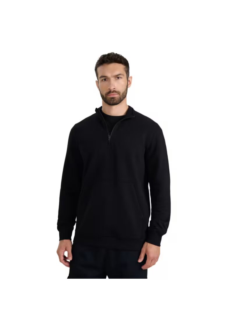 4F Bluza cu fermoar 1/2 - negru - barbati - sport
