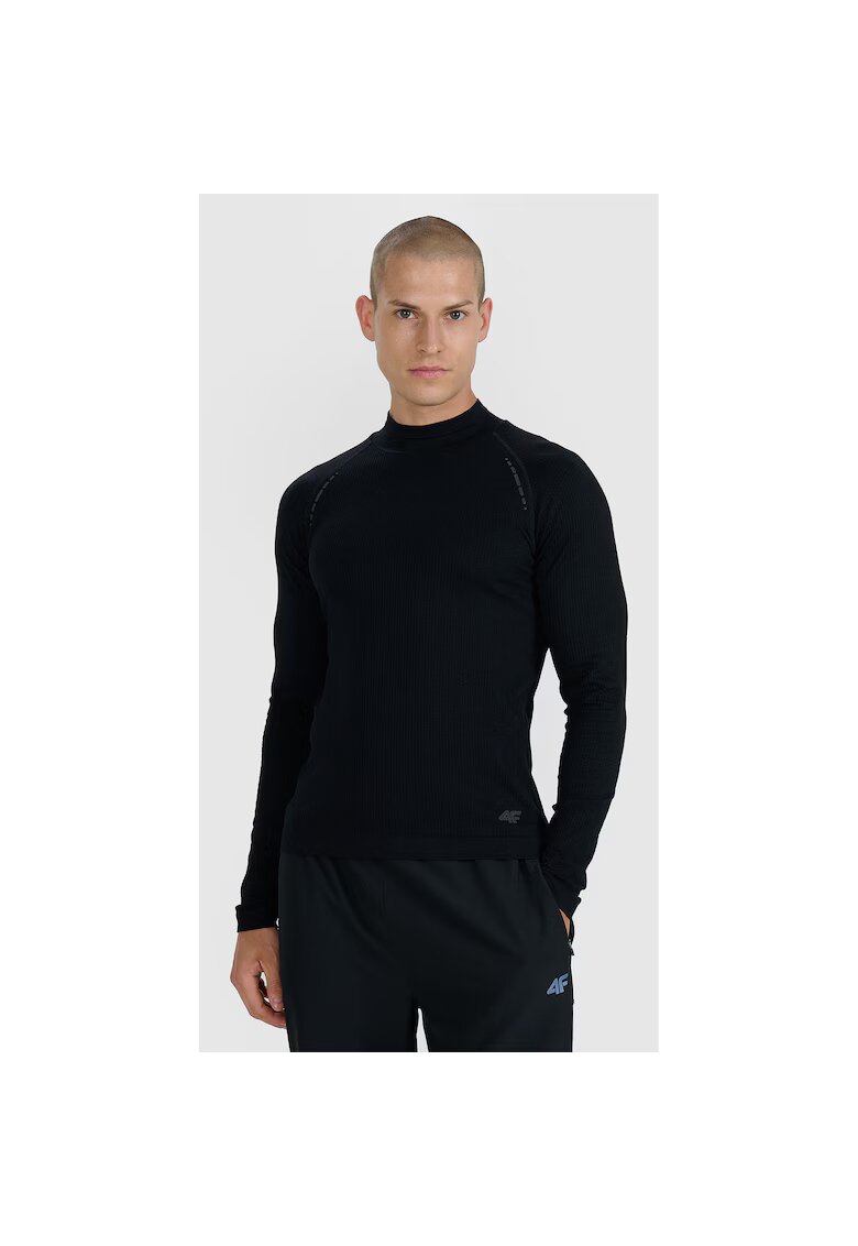 4F Bluza sport Barbati - Negru - Uscare Rapida - Maneca Lunga - Marime S/M