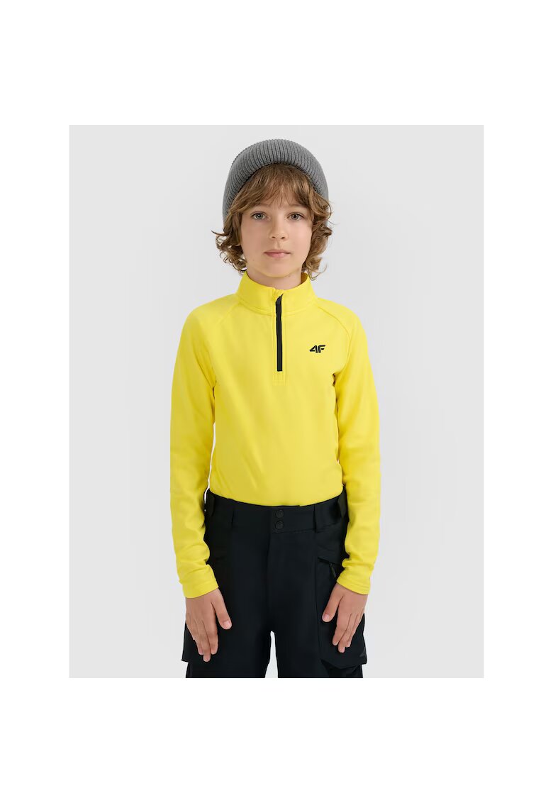 4F Bluza termica copii - galben - tehnologie Warm - croiala slim fit - fleece -