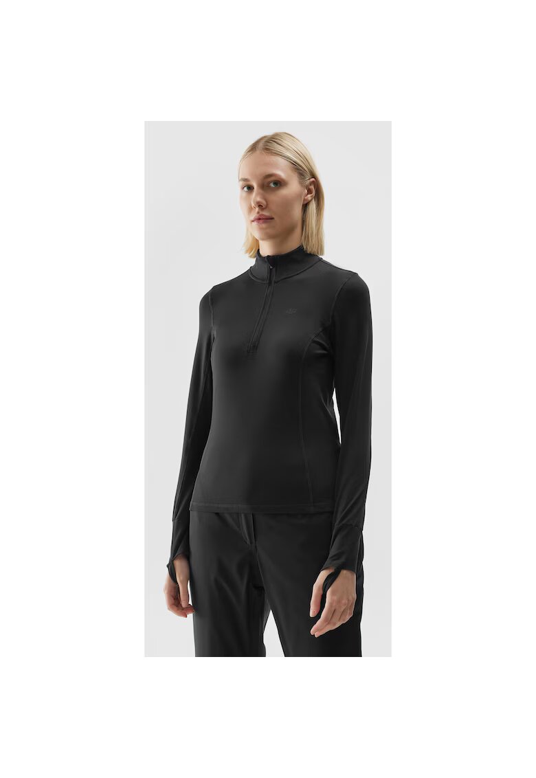 4F Bluza termoactiva dama Poliester - Negru - Negru