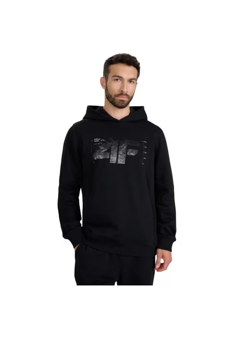 4F Hanorac barbati - negru - fara fermoar - stil de viata