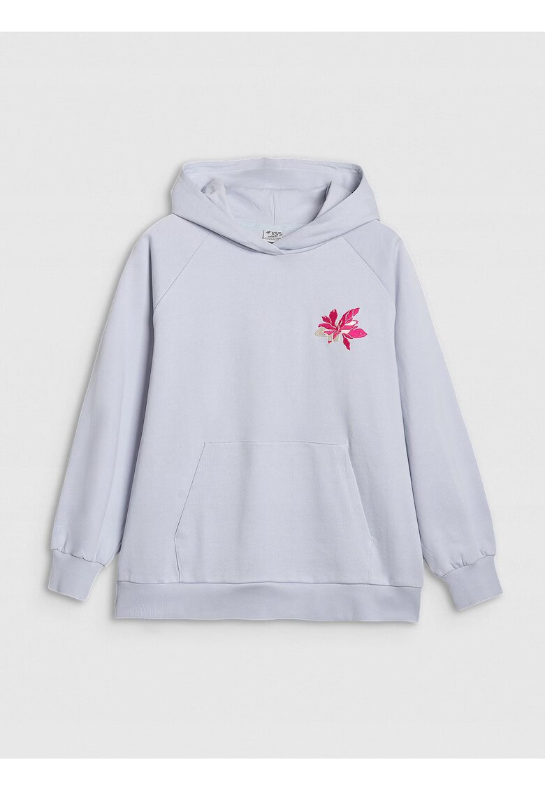 4F Hanorac oversized - albastru - bumbac - gluga - fara fermoar