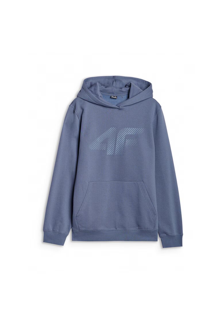 4F Hanorac sport barbati albastru - bumbac 80% - gluga