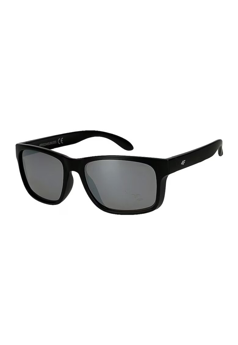 4F Ochelari de soare unisex - cu lentile oglinda - negri - marime universala
