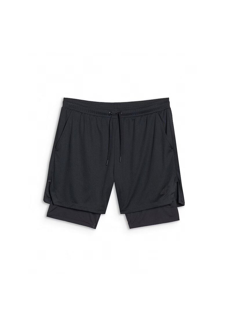 4F Pantaloni scurti de trening uscare rapida - negru - material sintetic