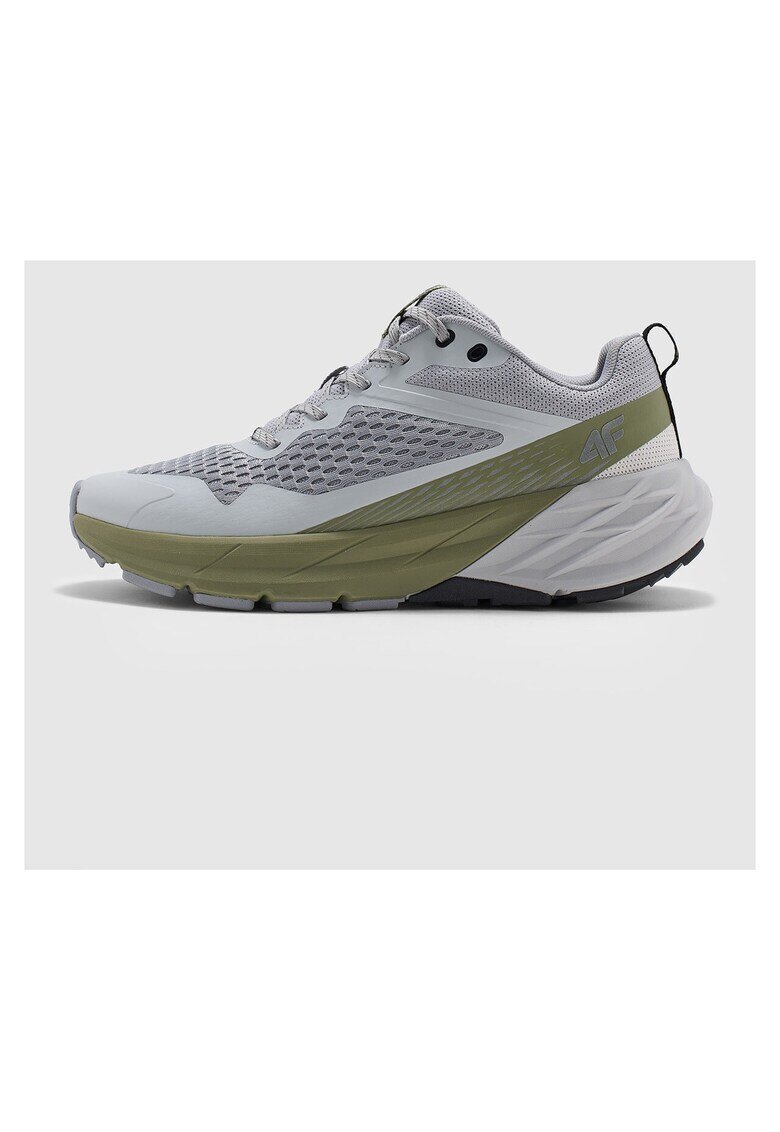 4F Pantofi trekking barbati plasa - gri/kaki