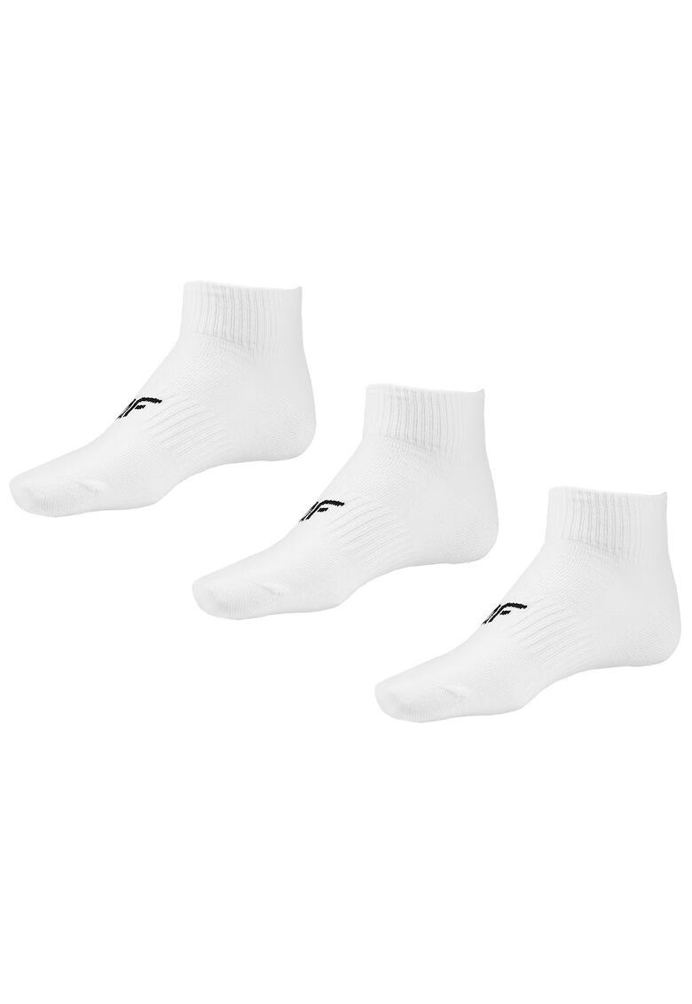 4F Set 3 perechi sosete femei - Bumbac - Alb/ Negru -