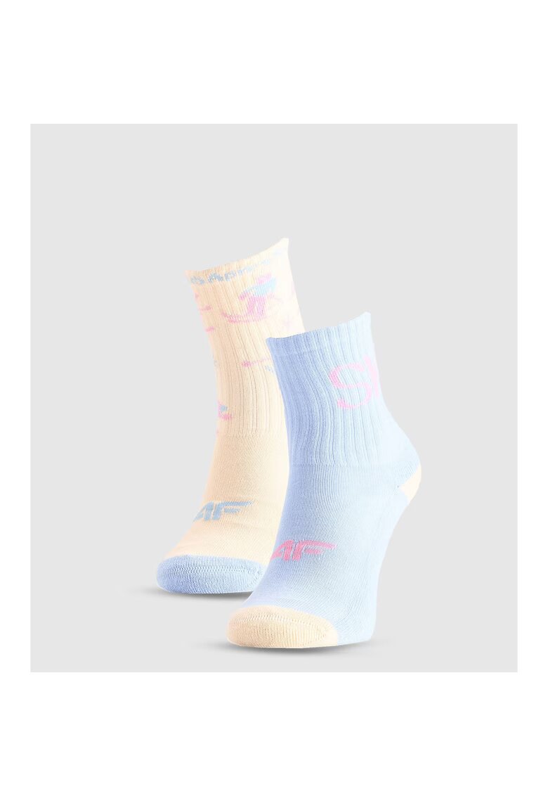 4F Sosete casual pentru fete - 2 perechi - multicolor -