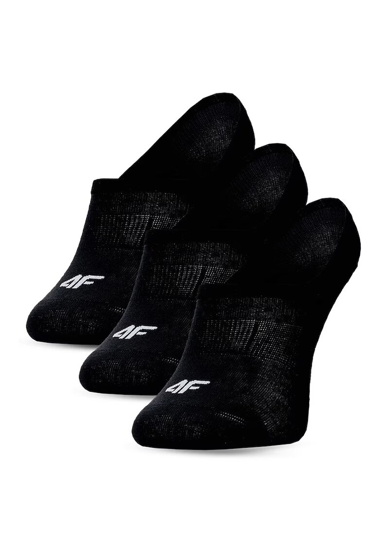 4F Sosete Invizibile pentru Femei Bumbac Moale - Negru Intens - Sportstyle - Set 3 Perechi