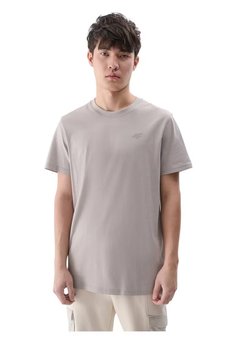 4F Tricou barbati maneca scurta - gri - bumbac