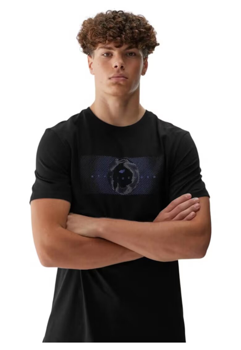 4F Tricou barbati waw25ttshm2964 20s - Negru