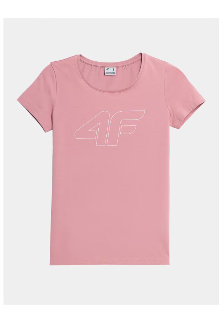 4F Tricou dama - 302882335 - Bumbac - Roz